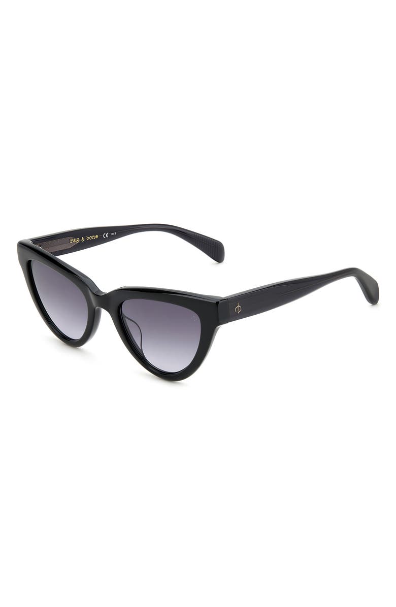 rag & bone 52mm Cat Eye Sunglasses, Alternate, color, Black/ Grey Shaded