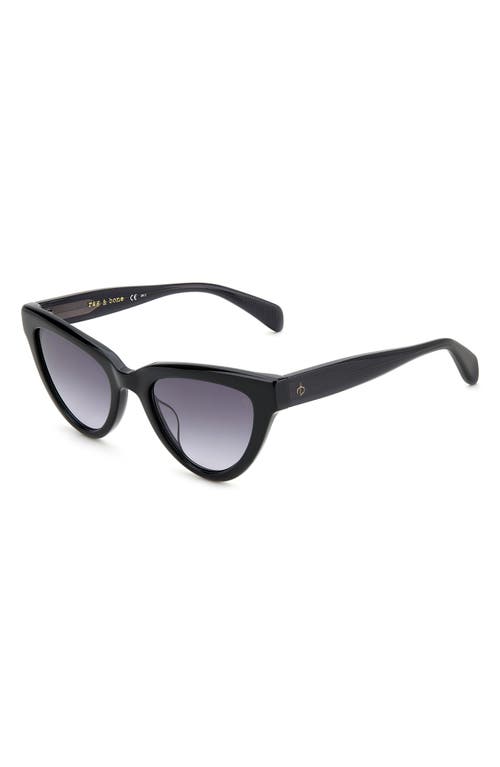Rag & Bone 52mm Cat Eye Sunglasses In Black/grey Shaded