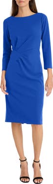 Maggy London Side Pleat Midi Dress