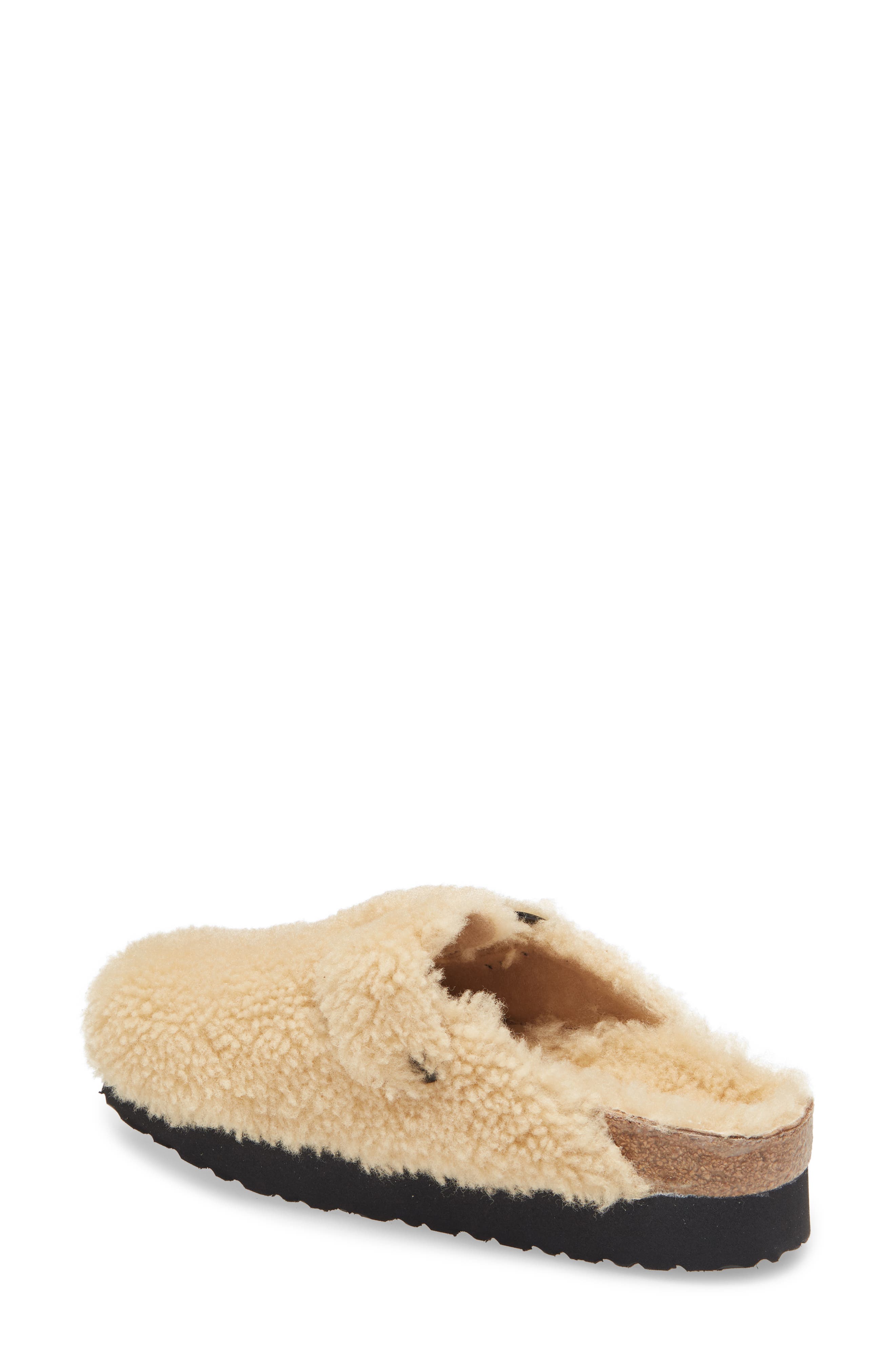 Papillio by Birkenstock Boston Big Buckle Genuine Shearling Clog, Alternate, color, BEIGE