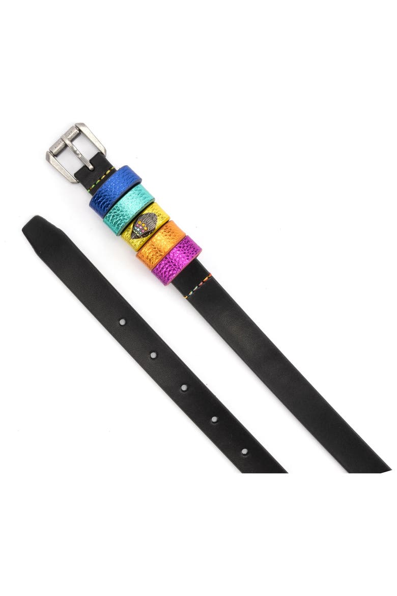 Rainbow Keeper Leather Belt, Alternate, color, BLACK/ ANTIQUE SILVER
