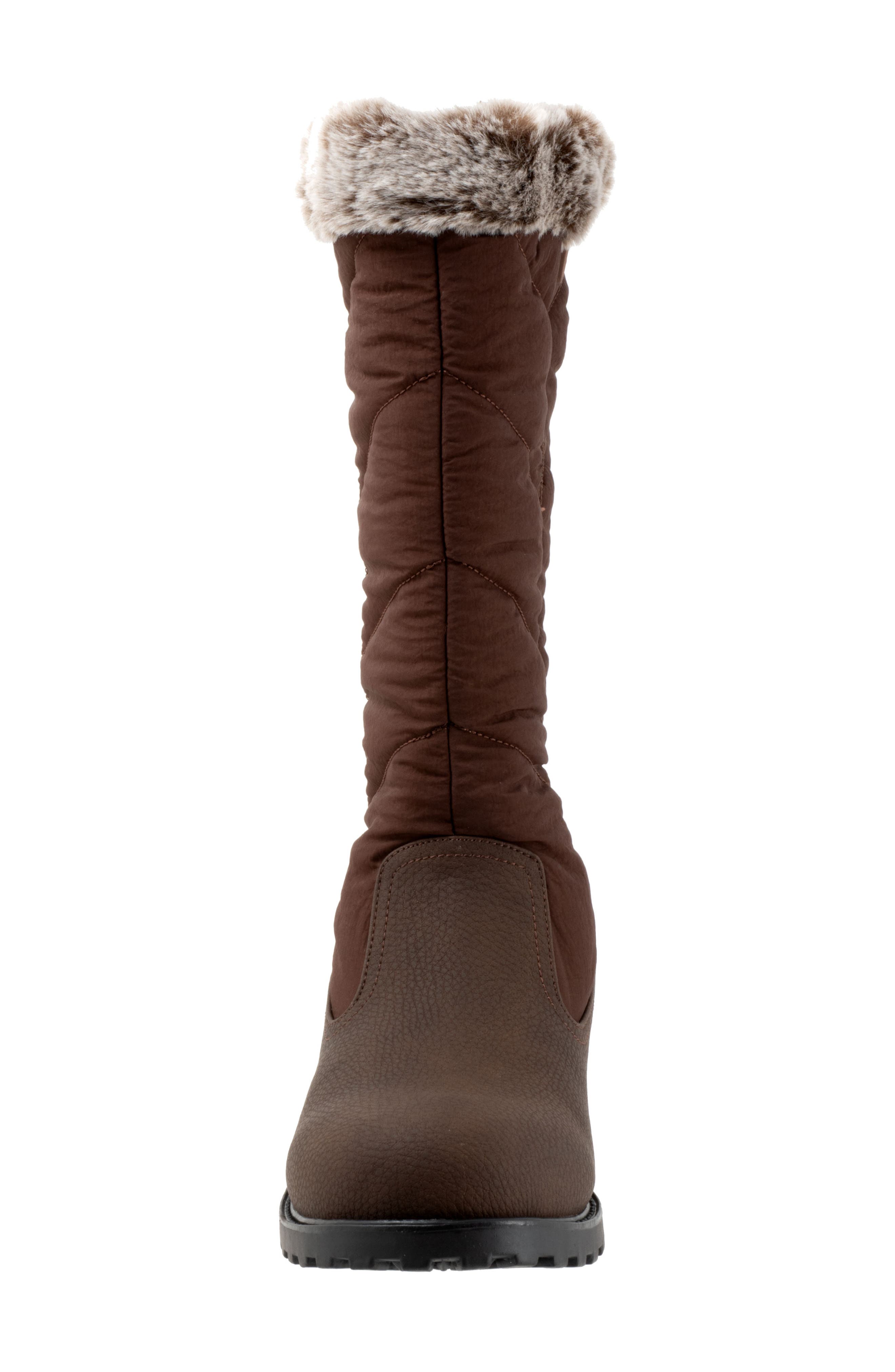 Benji 3.0 Faux Fur Water Resistant Boot, Alternate, color, DARK BROWN