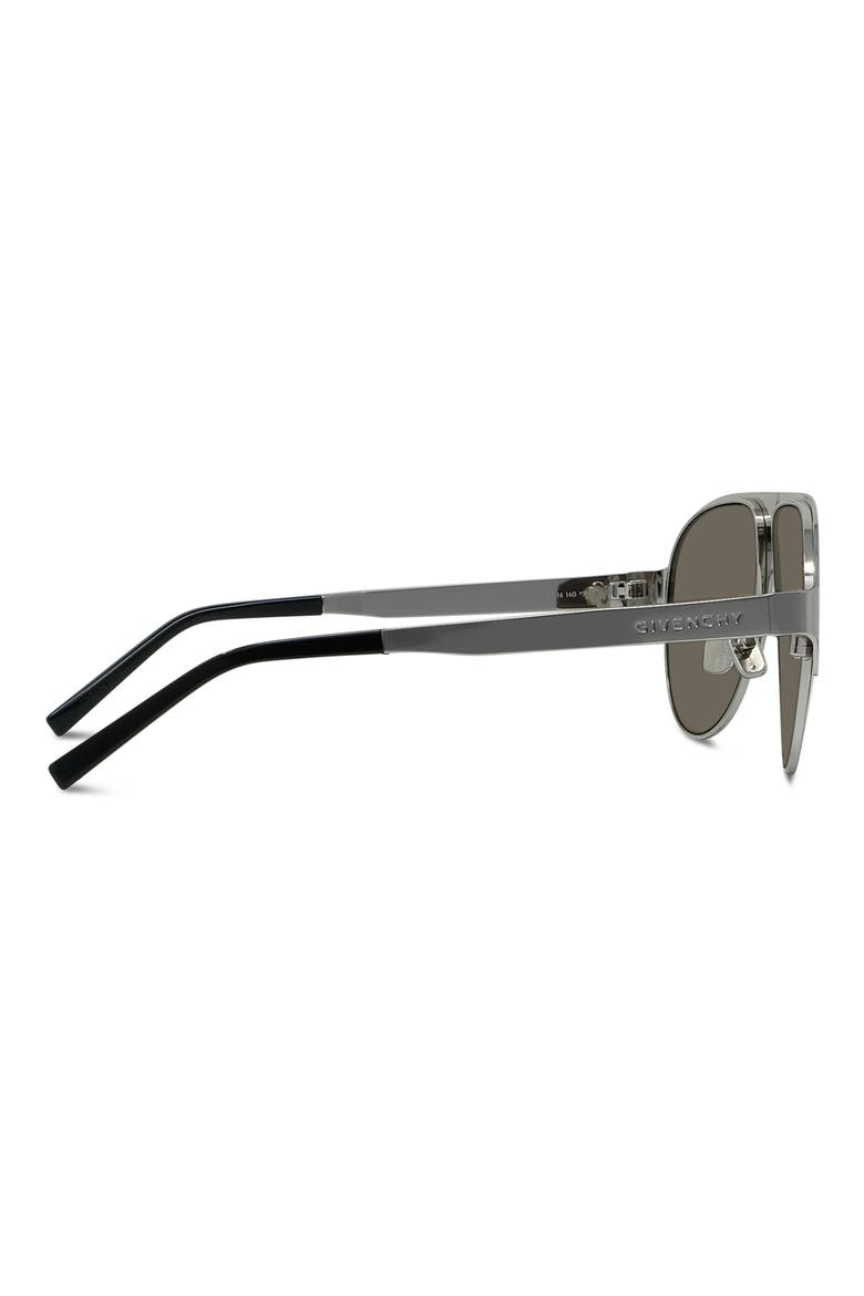 57mm Gradient Pilot Sunglasses, Alternate, color, SHINY PALLADIUM / BROWN MIRROR