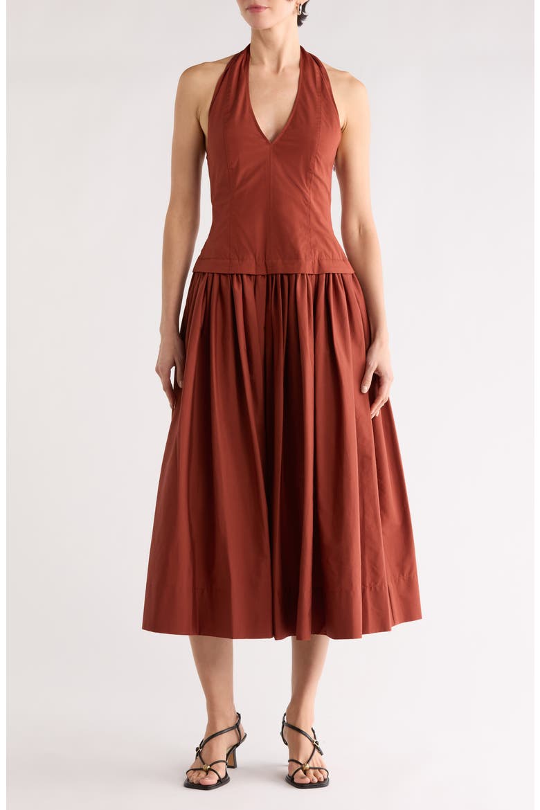 Nora Halter Dress, Main, color, DARK BOSCO