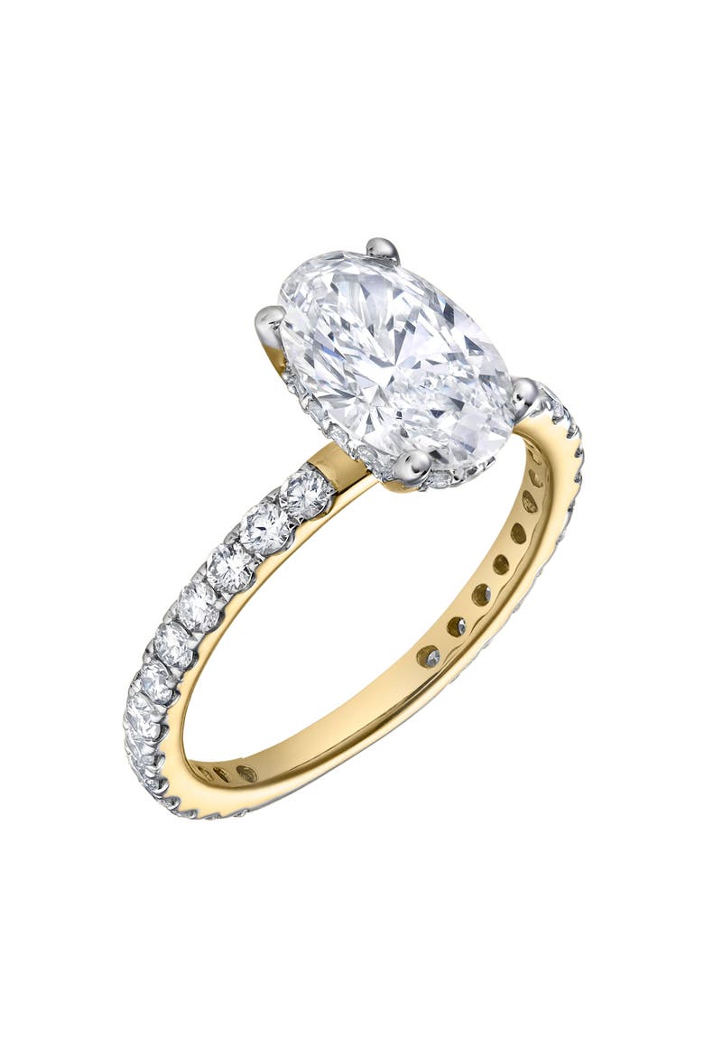 Eliana 14K Yellow Gold Oval Lab Grown Diamond Hidden Halo Engagement Ring - 2 Ct, Alternate, color, 14K Yellow Gold