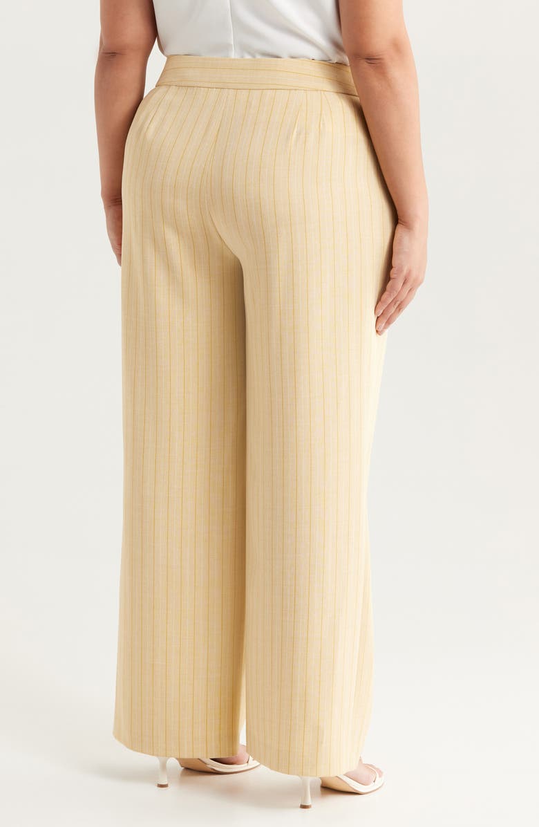Tahari ASL Stripe Wide Leg Pants, Alternate, color, Ochre