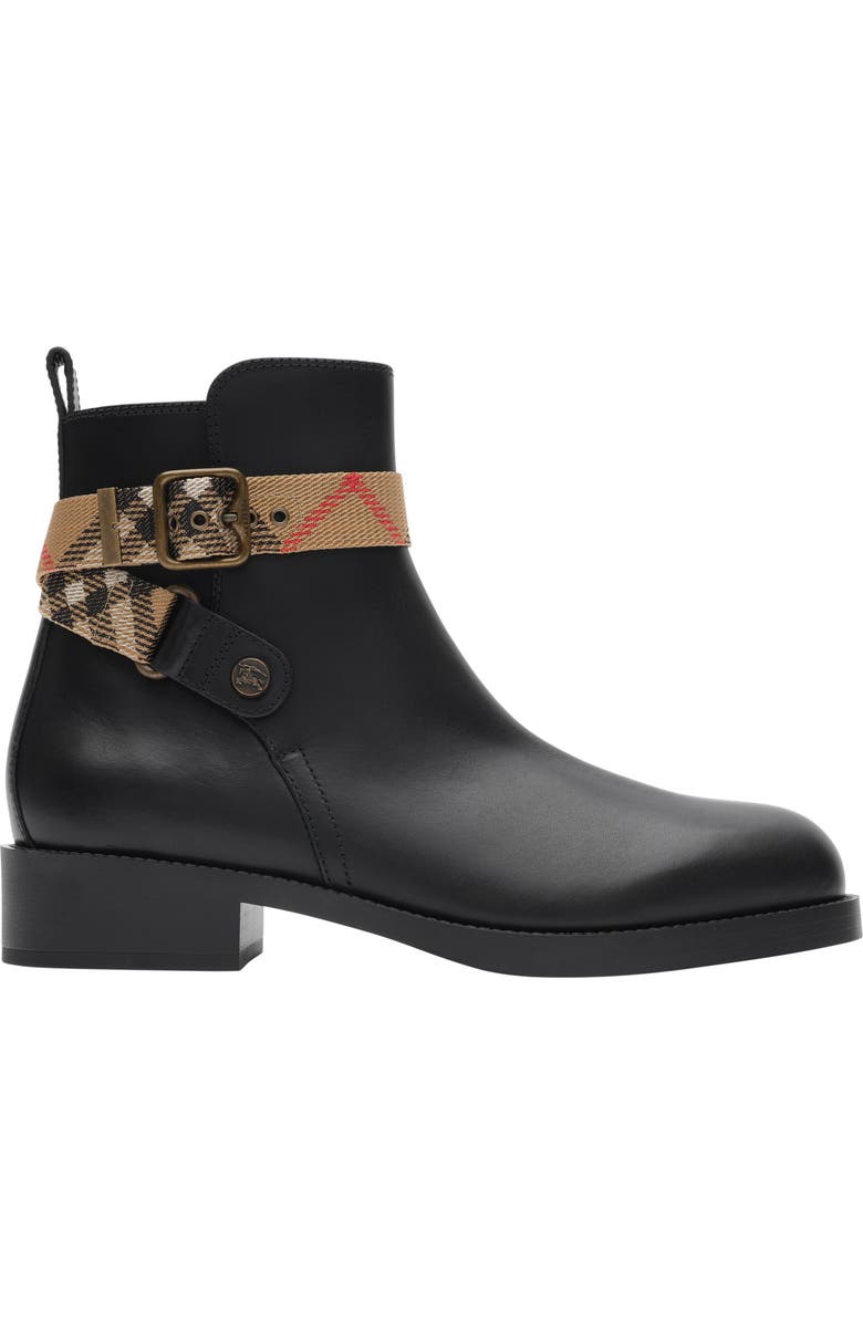 Burberry Huntley Belted Bootie, Main, color, Black