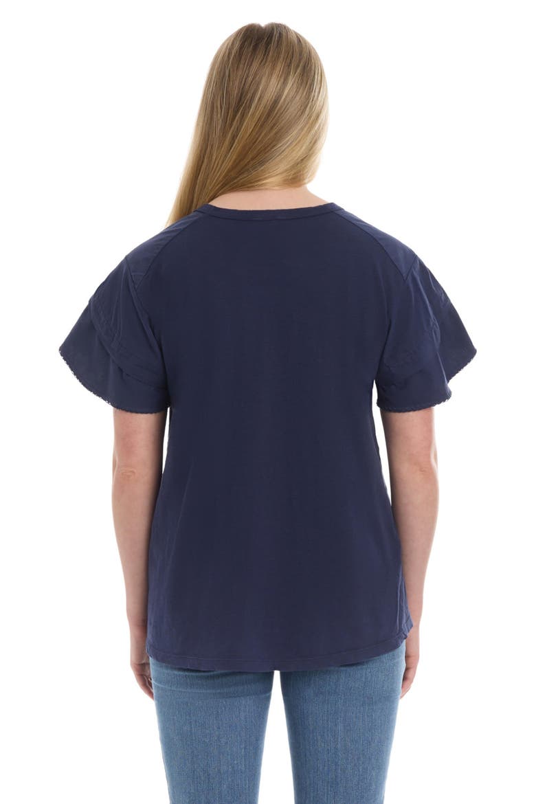 Ruffle Short Sleeve Tee, Alternate, color, Naval Academy