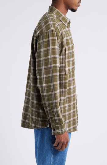 Plaid Cotton Flannel Button-Up Shirt