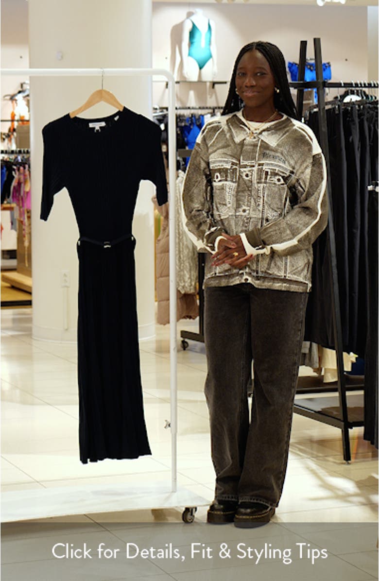 Elthea Belted Rib Knit Midi Dress, sales video thumbnail