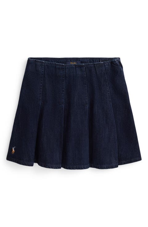 Kids' Pleated Denim Skirt (Big Kid)