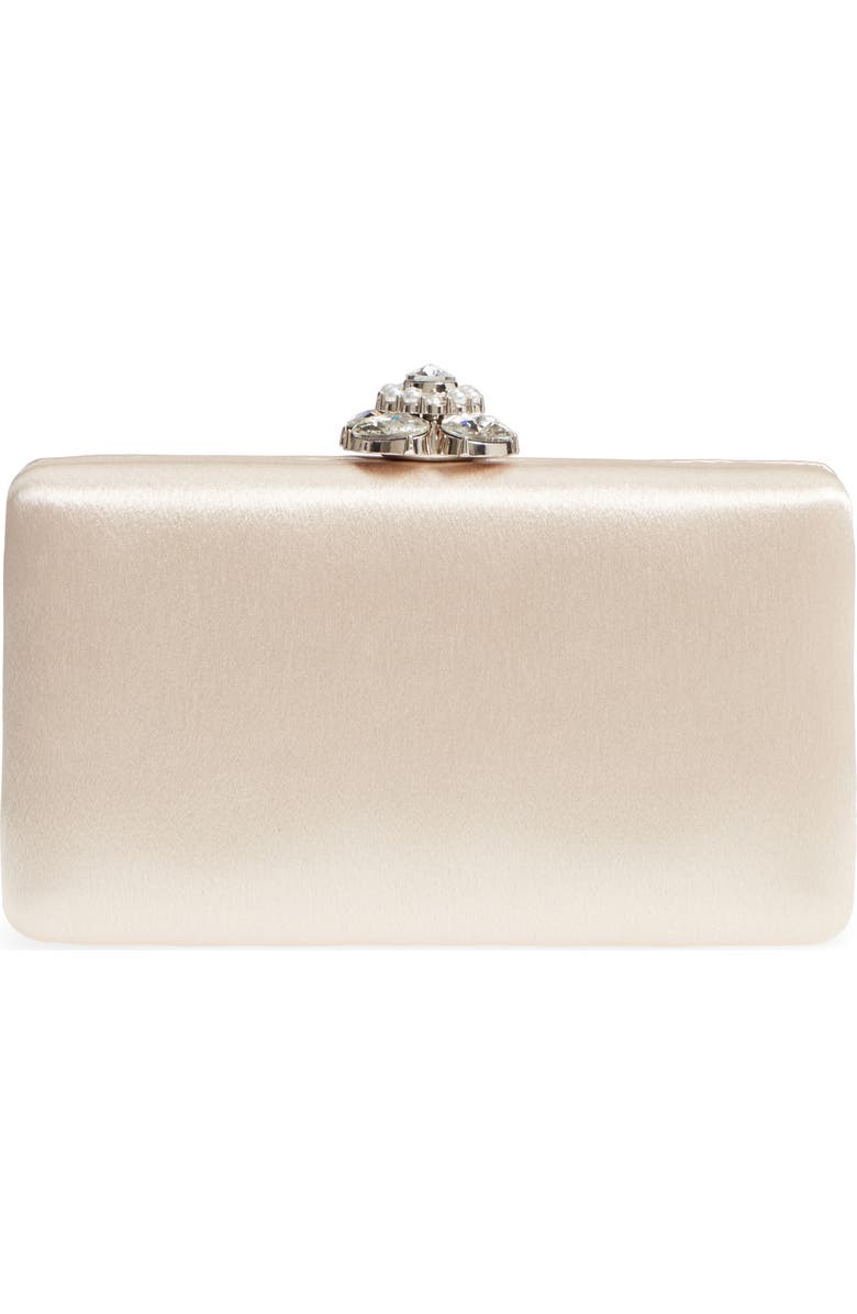 Nordstrom Crystal Imitation Pearl Clasp Box Clutch, Main, color,