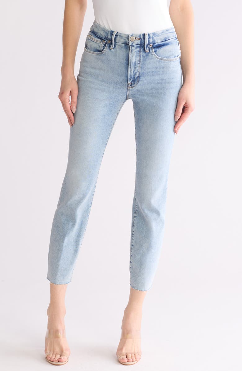 Good American Good Classic Straight Leg Jeans, Main, color, Indigo221