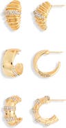 NATASHA 3-Pack Assorted Hoop Earrings