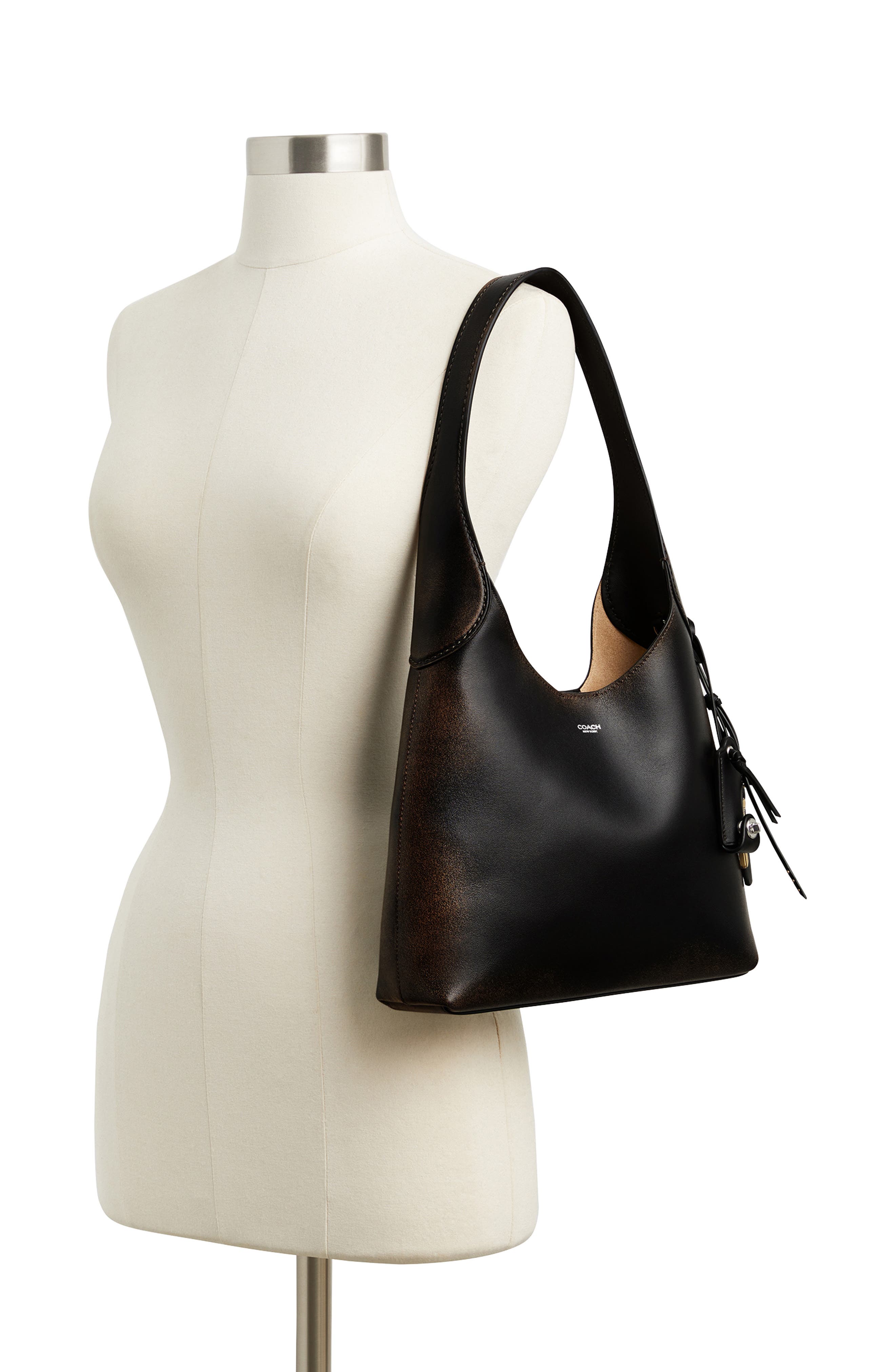 COACH Brooklyn 28 Loved Leather Shoulder Bag, Alternate, color, Lh/Black Brown