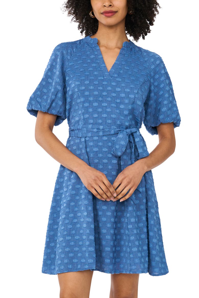 Dobby Texture Dress, Alternate, color, CLASSIC INDIGO