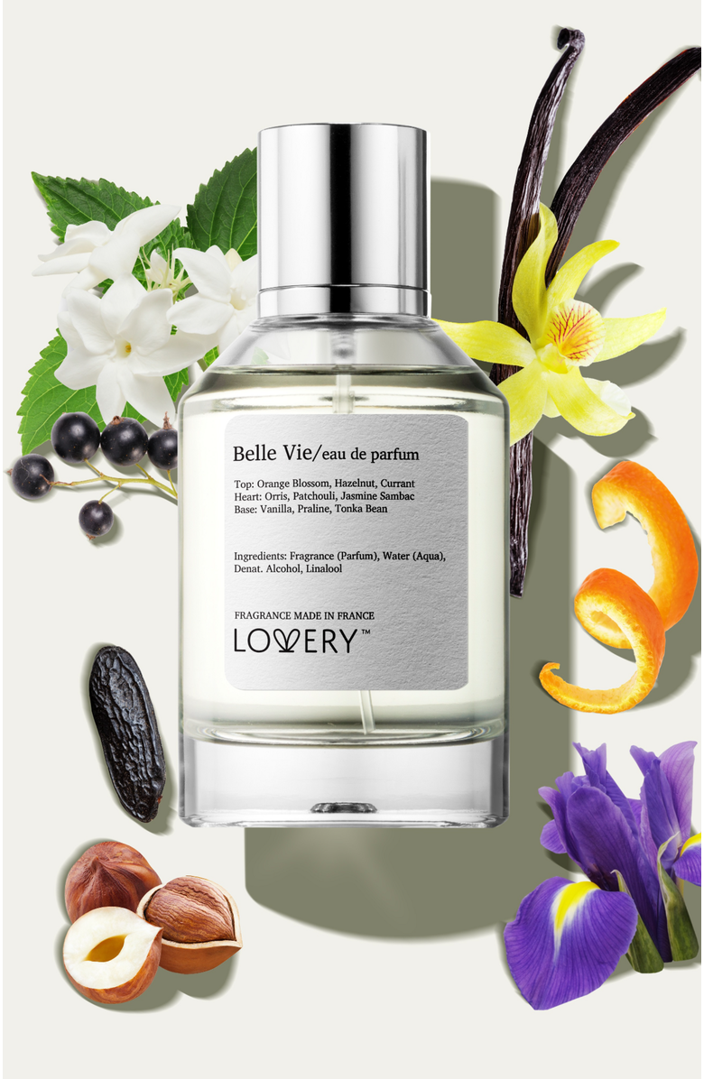 Lovery Belle Vie Eau de Parfum Spray A- 100ml Made in France Floral Perfume for Women, Alternate, color, Silver, White, Cream, Black