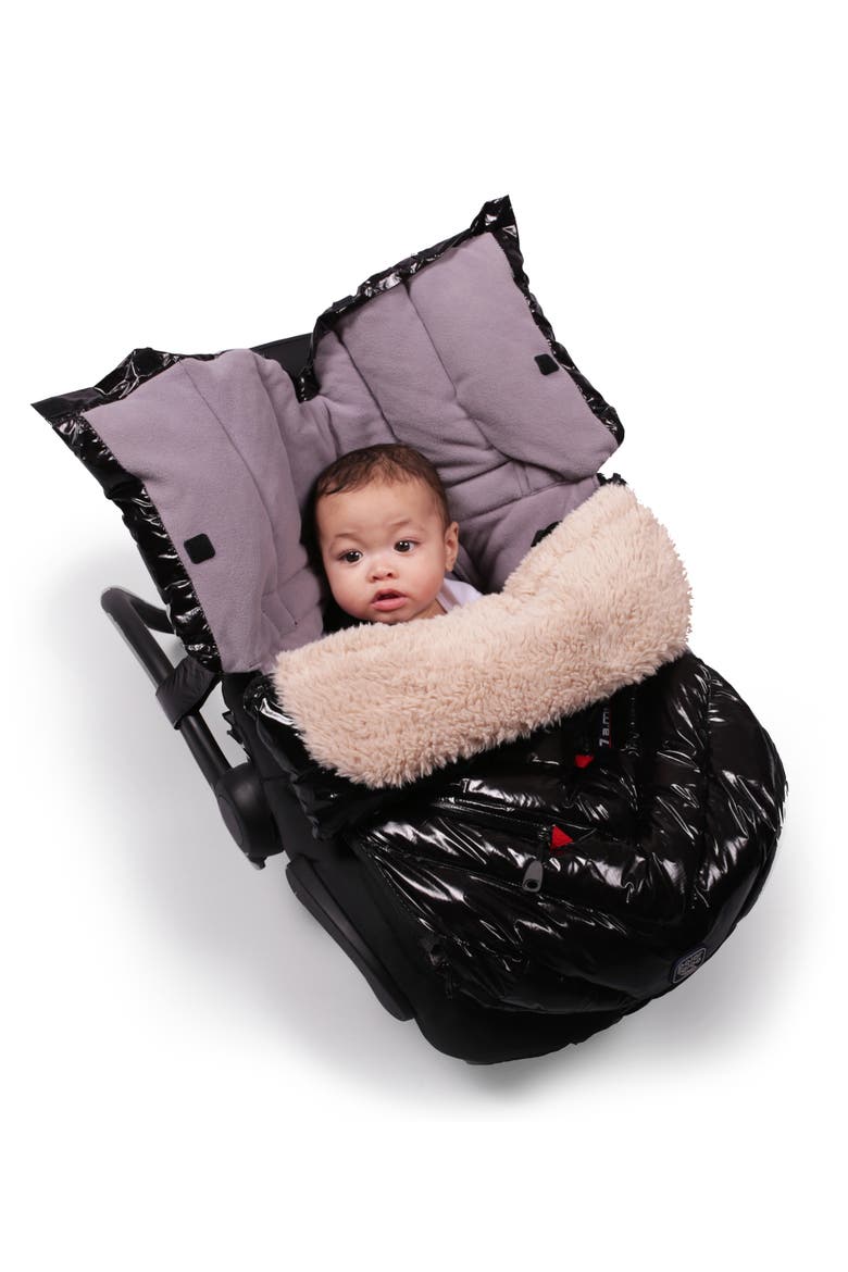 Polar Igloo Water Resistant Stroller/Car Seat Bunting, Alternate, color, BLACK