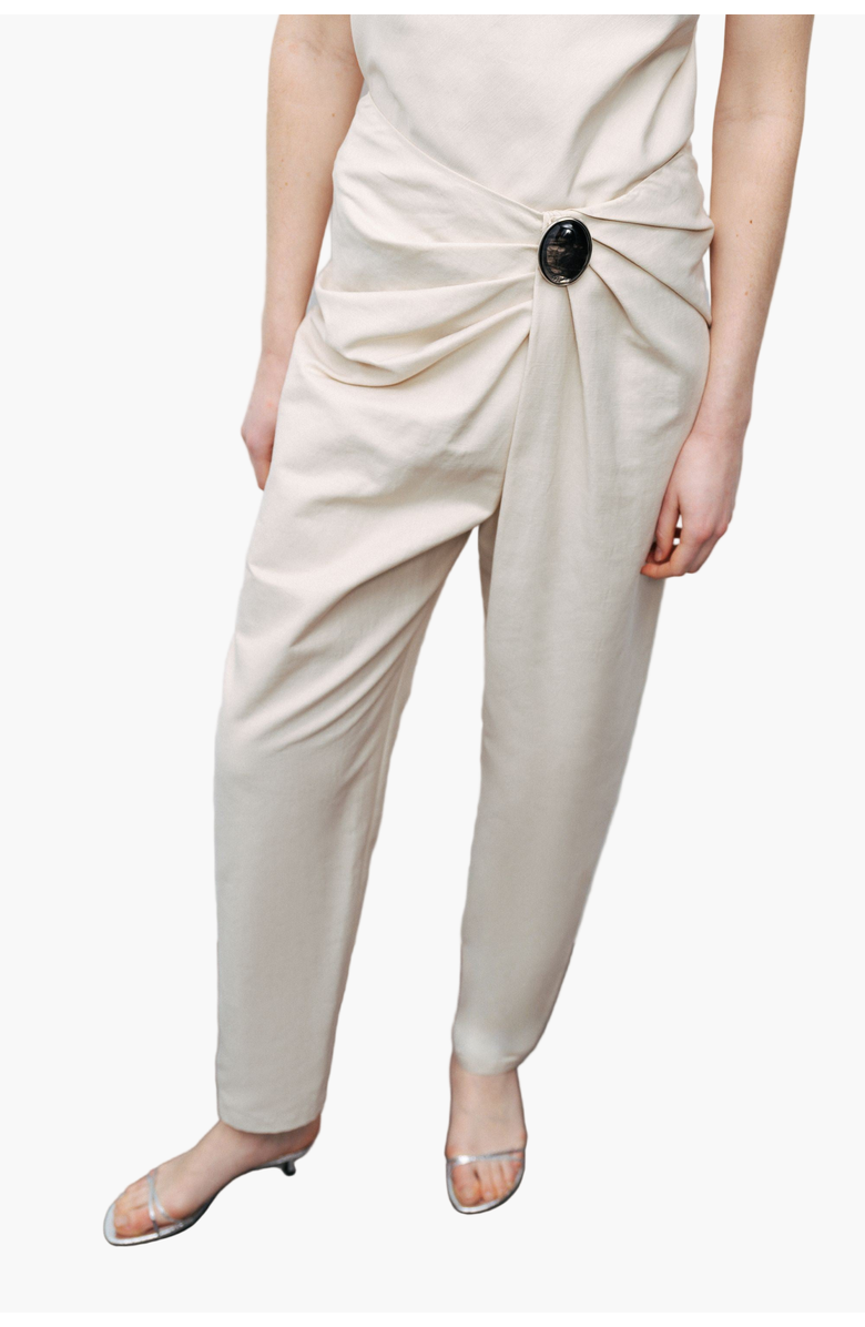 Nocturne Asymmetrical Draped Detail Pants, Alternate, color, 