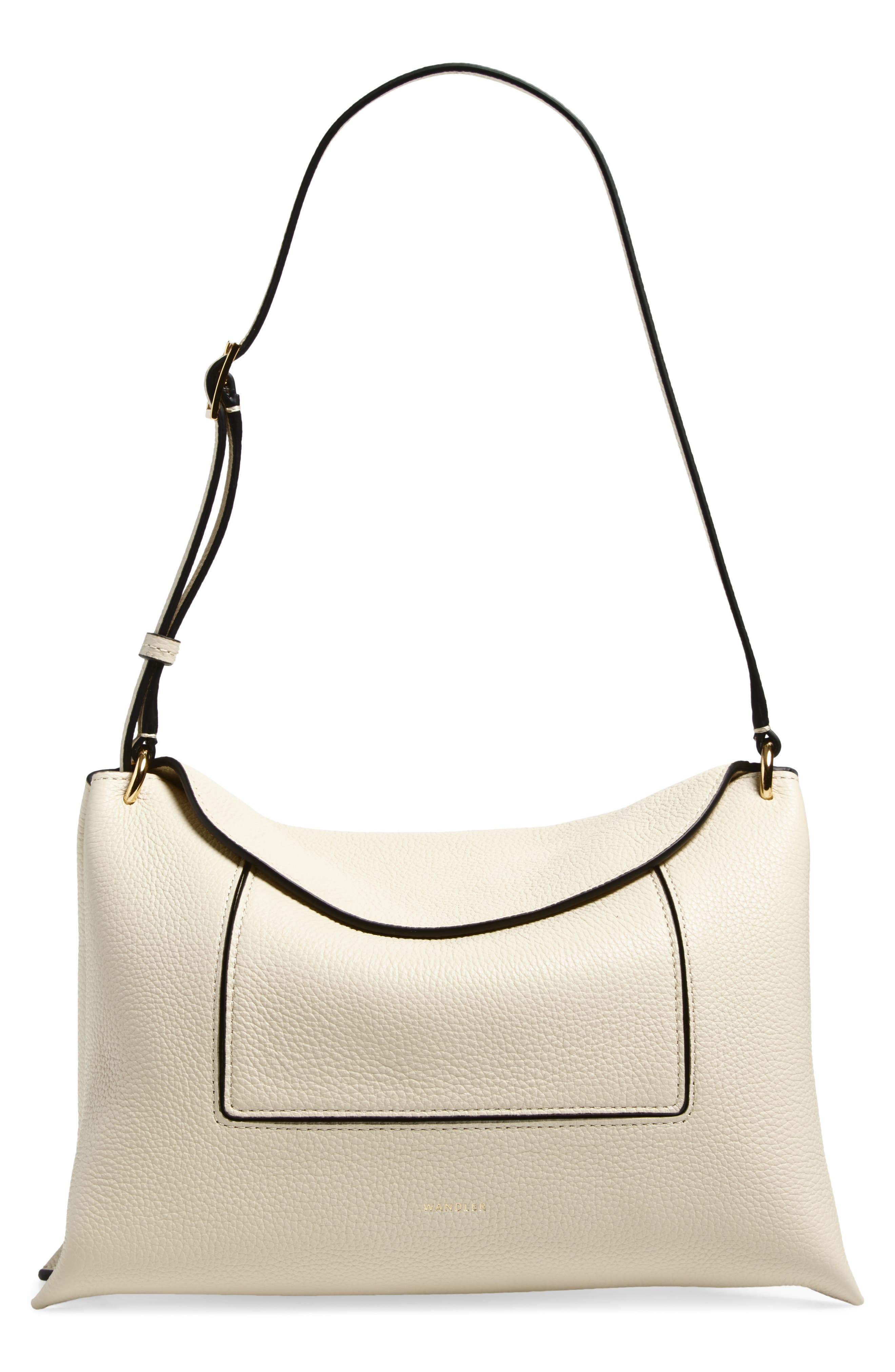 Wandler Penelope Slouch Leather Shoulder Bag, Main, color, Beige Crust 1338