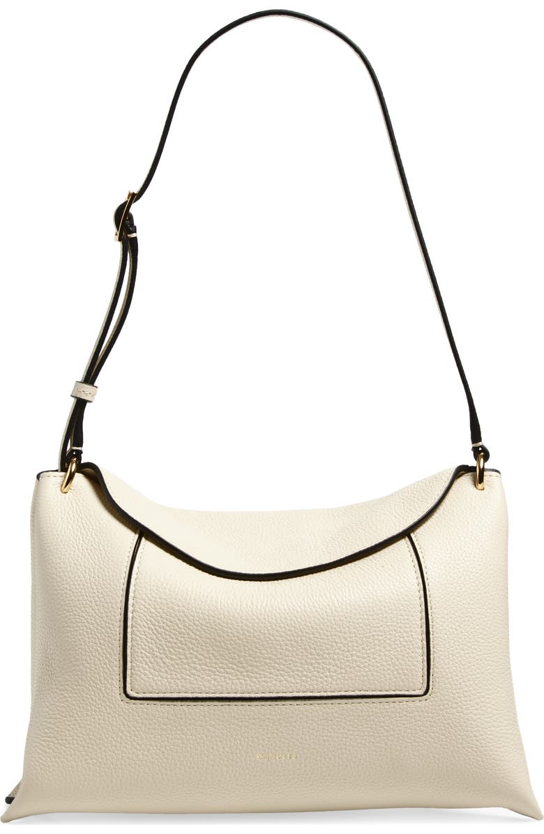 Wandler Penelope Slouch Leather Shoulder Bag, Main, color, Beige Crust 1338