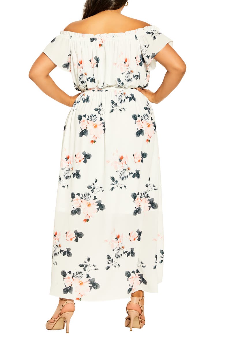 Lotus Tie Off the Shoulder Dress, Alternate, color, IV LOTUS LUST