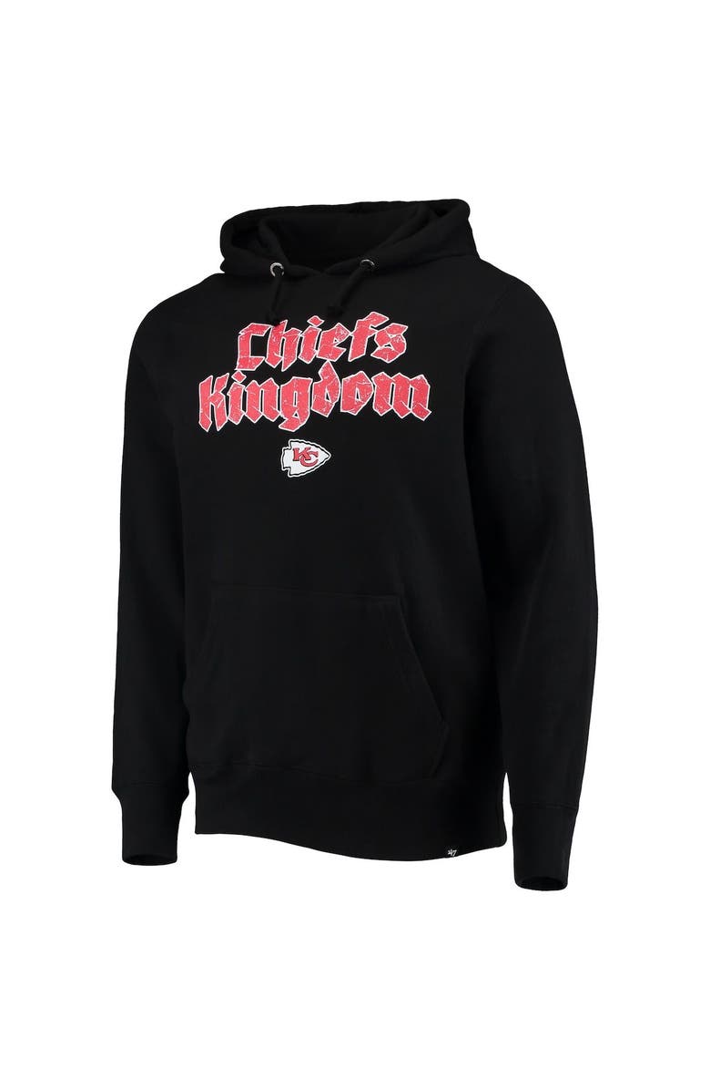 '47 Men's '47 Black Kansas City Chiefs Wordmark Regional Headline Pullover Hoodie, Alternate, color, 