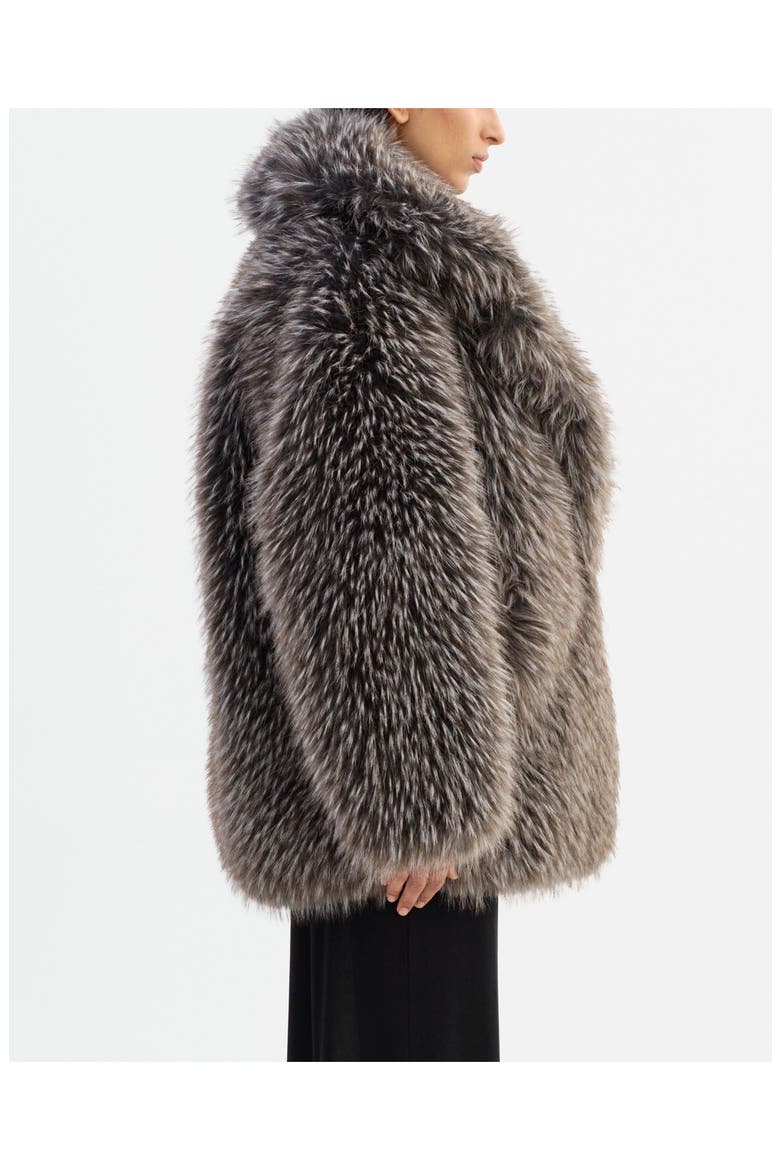 Finaya | Oversized Faux Fur Coat, Alternate, color, Black/Grey