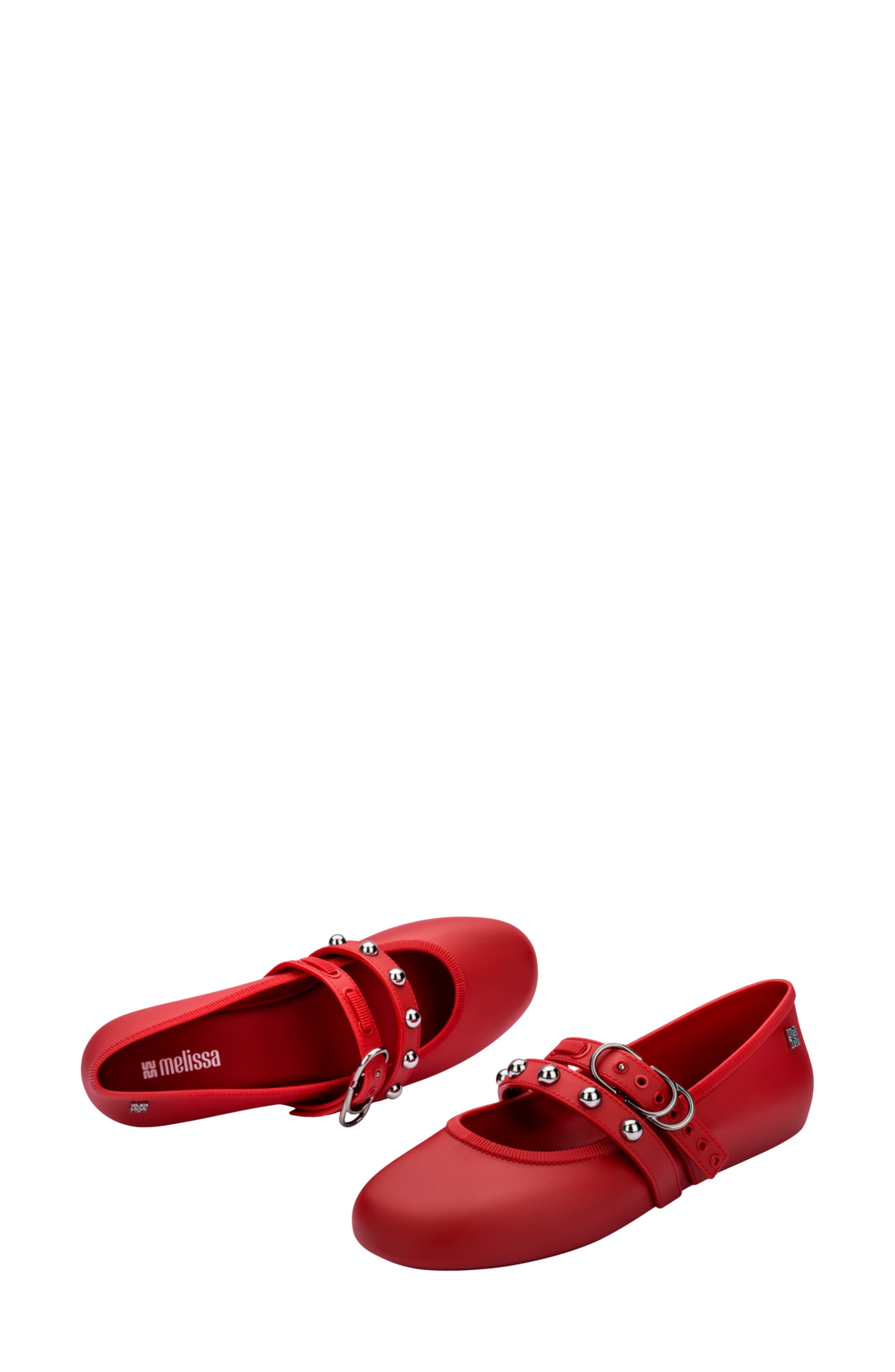 Stud Mary Jane Soft Ballerina Flat, Alternate, color, RED