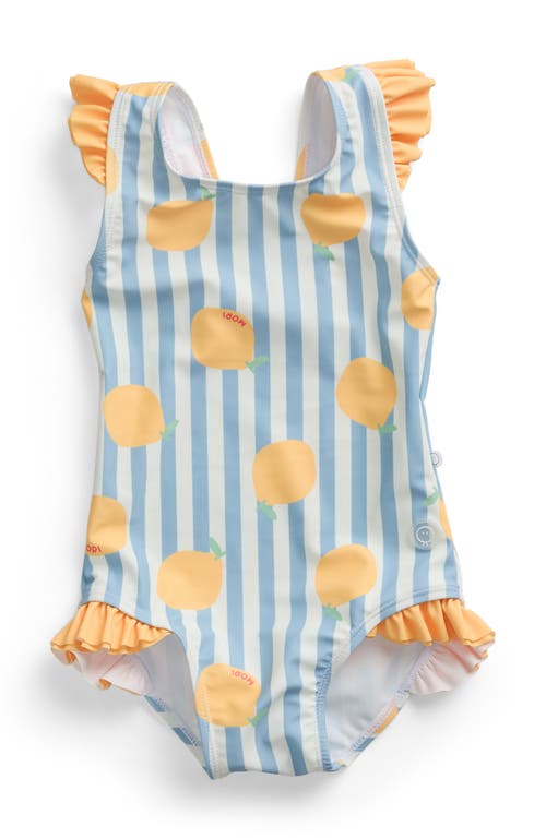 Mori Babies'  Frill Swimsuit In Blue