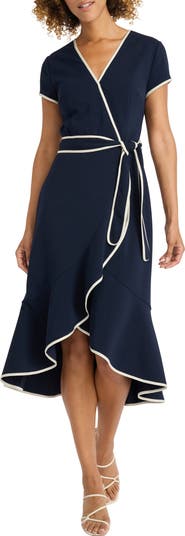 Maggy London Short Sleeve Faux Wrap Dress | Nordstrom