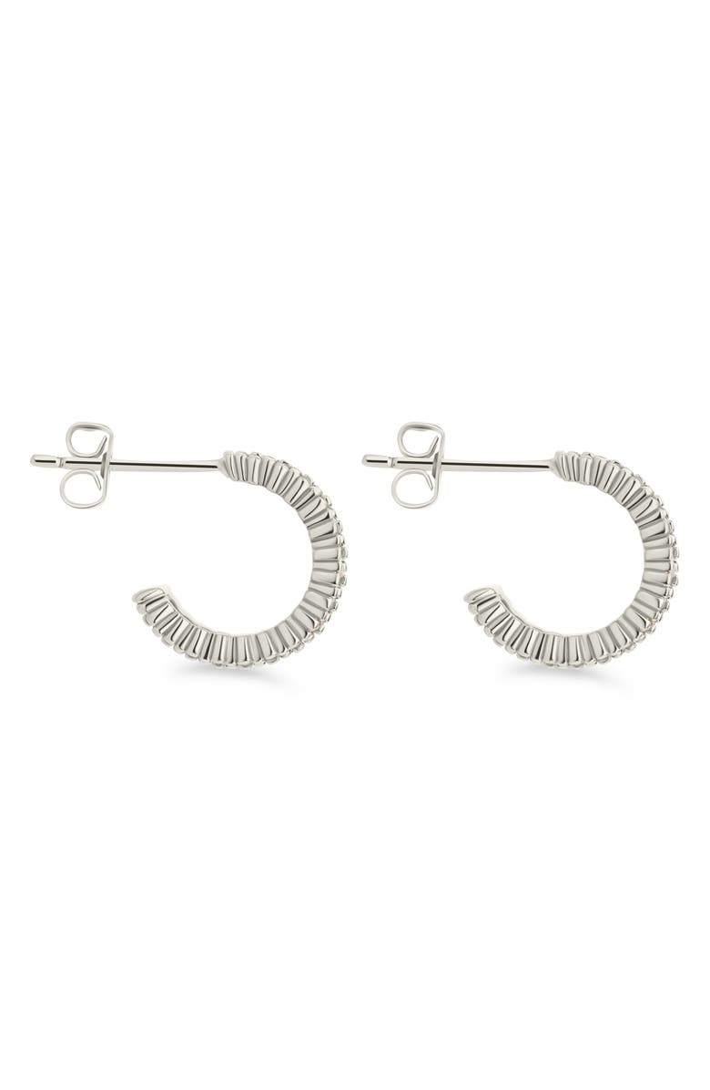 Sterling Forever Elora Pavé Cubic Zirconia Huggie Hoop Earrings, Alternate, color, Silver/Clear