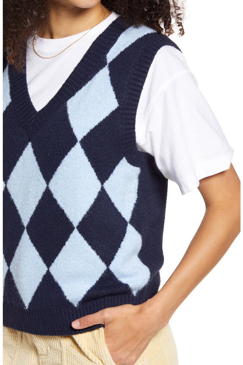 Disco Sweater Vest, Alternate, color, BLUE-NAVY DIAMOND