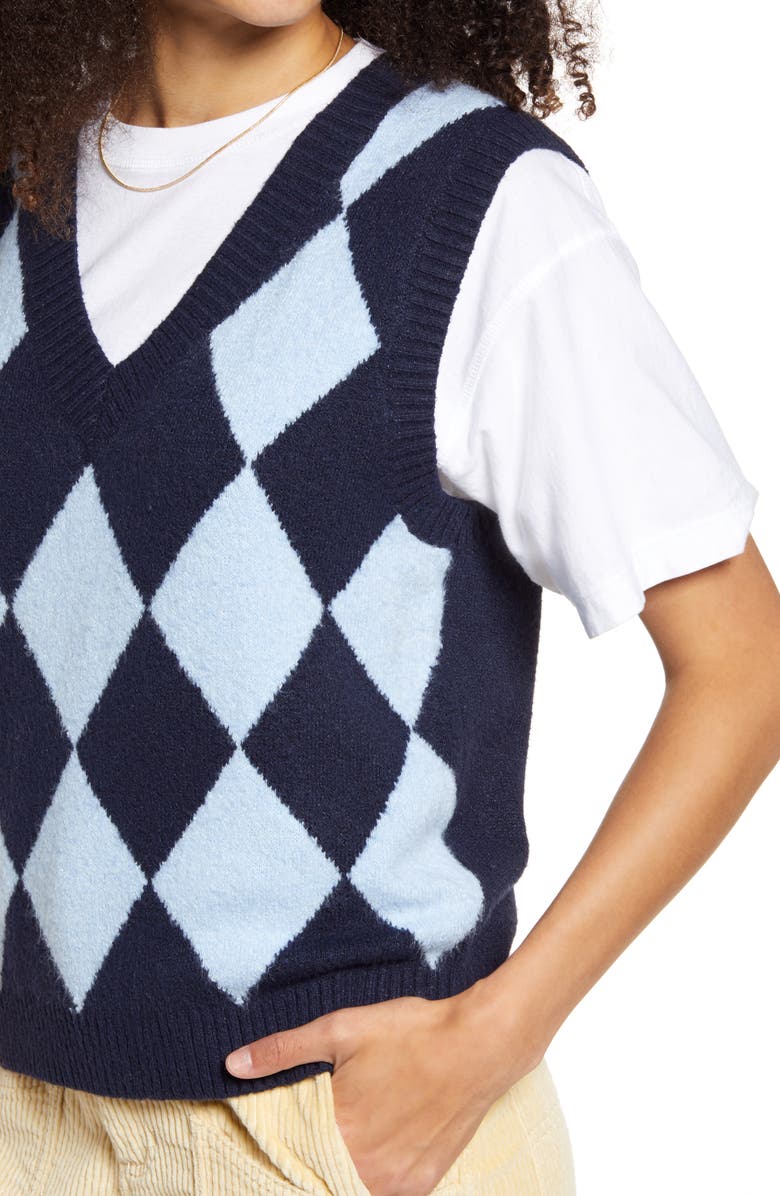 BP. Disco Sweater Vest, Alternate, color, Blue-Navy Diamond