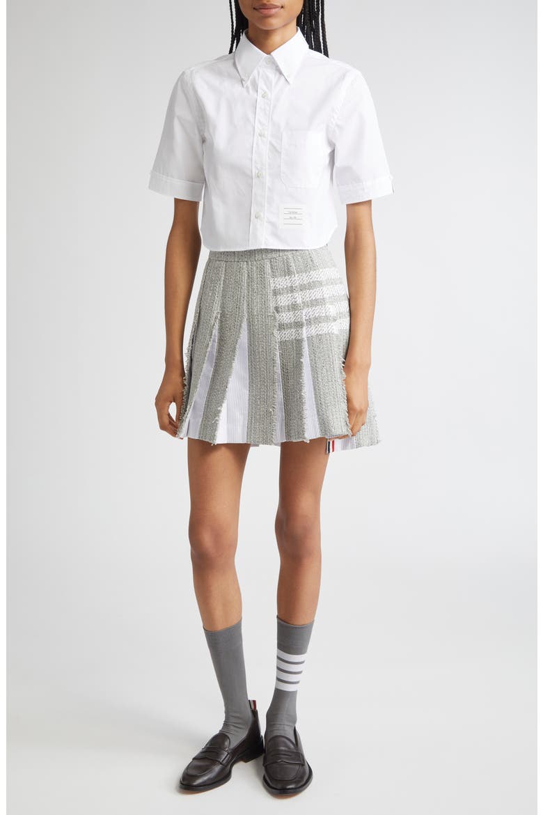 Classic Crop Cotton Poplin Button-Down Shirt, Alternate, color, WHITE