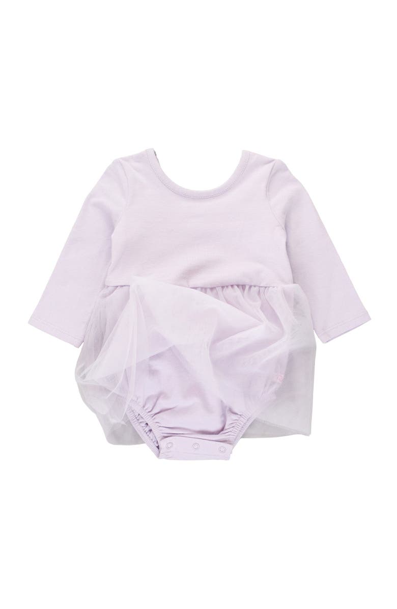 RuffleButts Baby Girls Long Sleeve Tulle Skirted Romper, Alternate, color, 