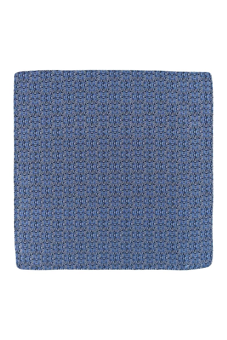 Benito's Blue Basketweave Patterned Silk Pocket Square, Alternate, color, Light Blue