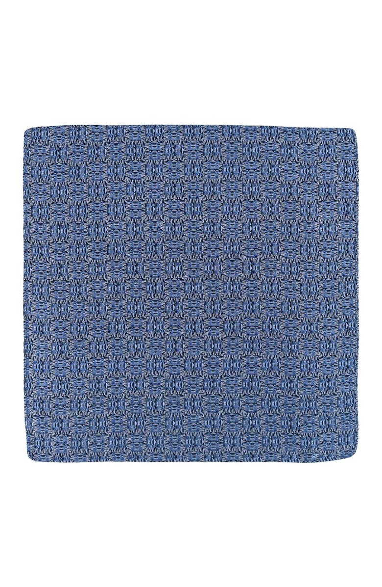 Trafalgar Benito's Blue Basketweave Patterned Silk Pocket Square, Alternate, color, Light Blue