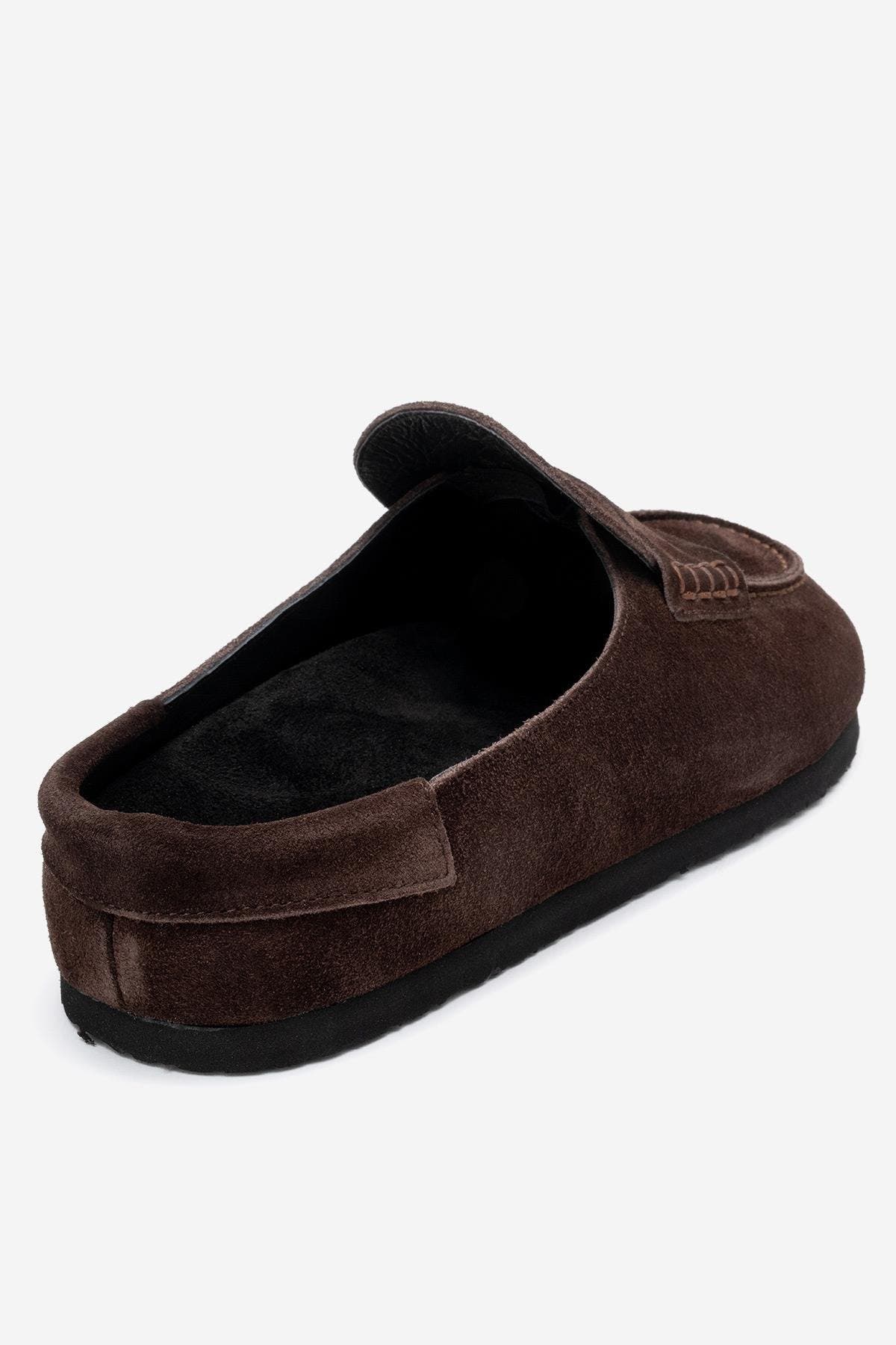 Priva Leather Slip-On Slipper, Alternate, color, Brown Suede