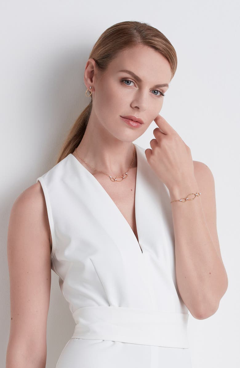 Marco Bicego Marrakech Onde 18K Yellow Gold & Diamond Half Collar Necklace, Alternate, color, 