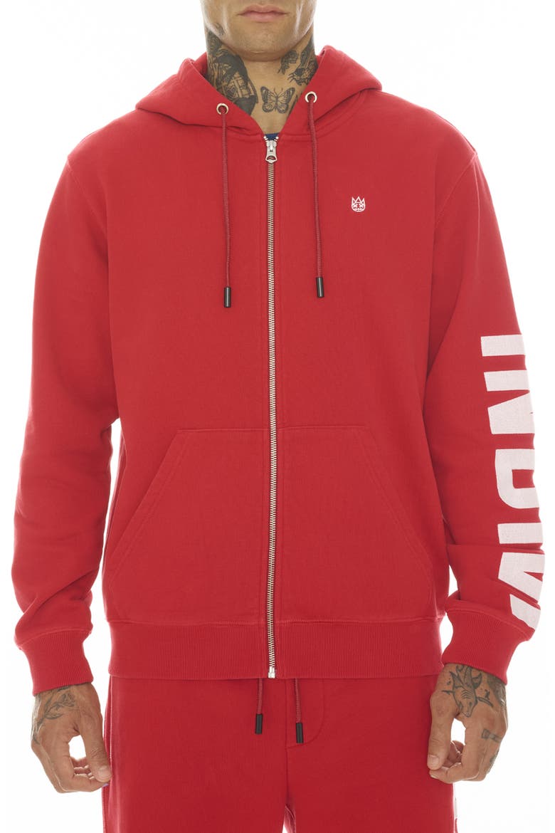 Logo Graphic Zip-Up Hoodie & Sweatpants, Main, color, RED