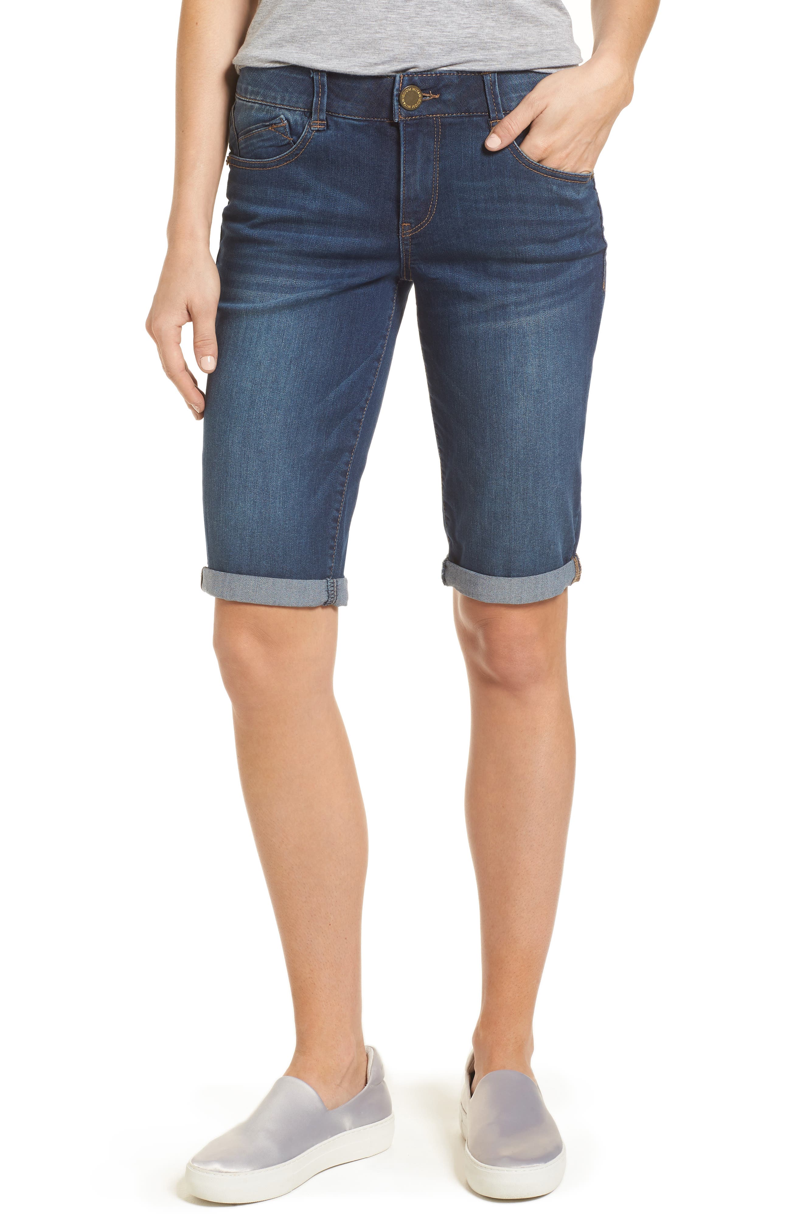 Cuffed Denim Shorts