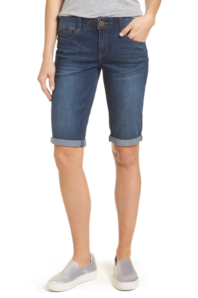 Cuffed Denim Shorts (Nordstrom Exclusive), Main, color, BLUE