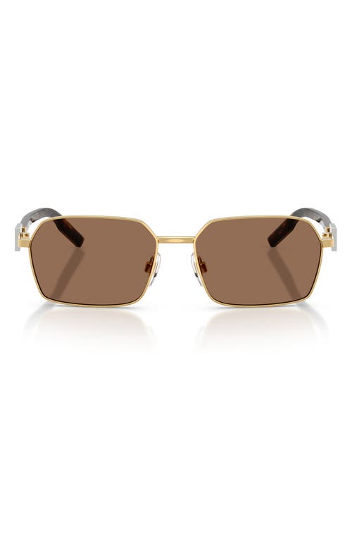Dolce & Gabbana Wire-frame Rectangular Sunglasses In Gold