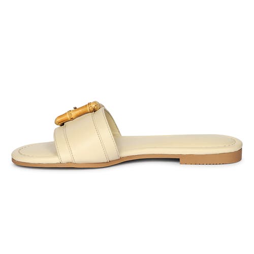 Jelavu Amsterdam Suede Leather Band Slide Sandals In Ivory