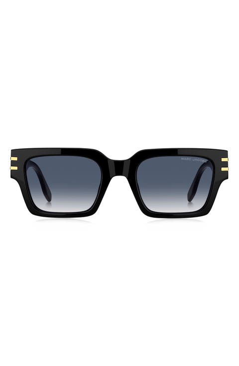 52mm Gradient Rectangular Sunglasses