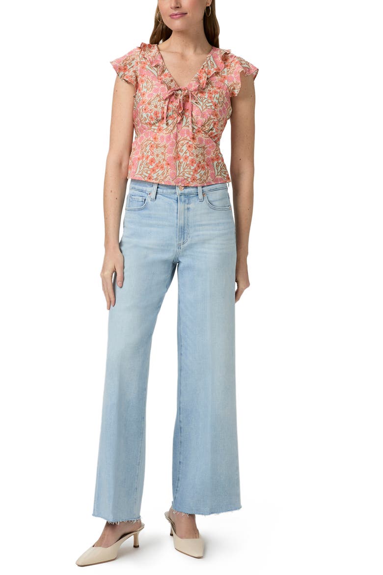 Farrow Floral Ruffle Top, Alternate, color, BLUE BELL MULTI