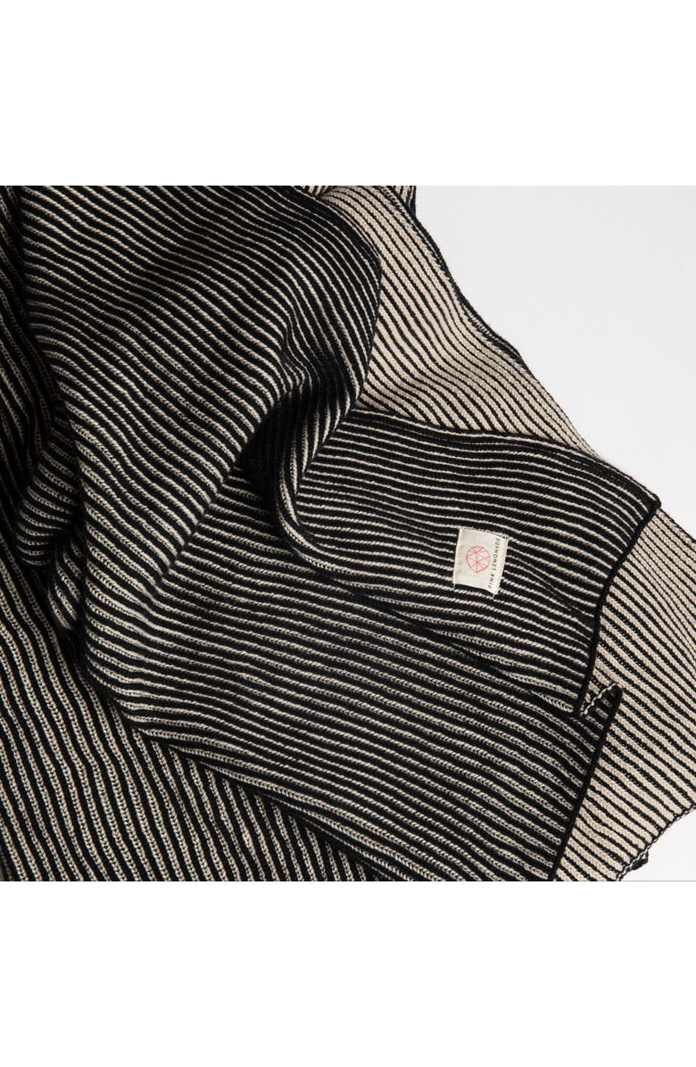 Pink Lemonade Ribbed Organic Cotton Throw Blanket, Main, color, Black