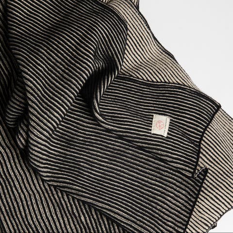 Ribbed Organic Cotton Throw Blanket