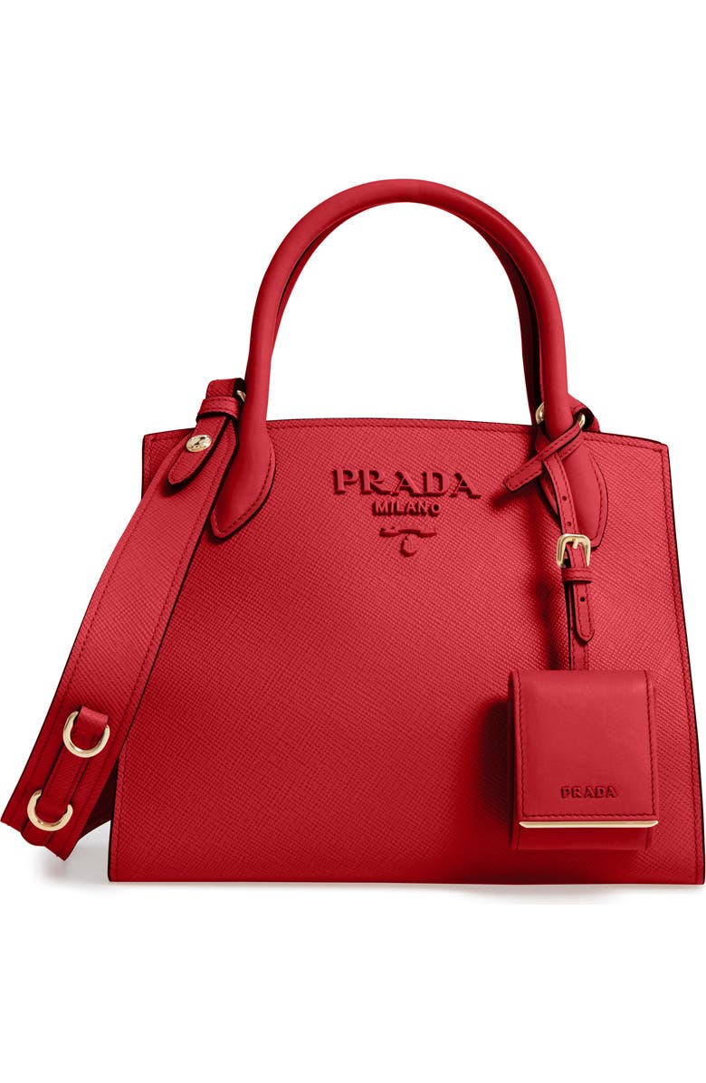 Prada Small Monochrome Tote, Main, color,